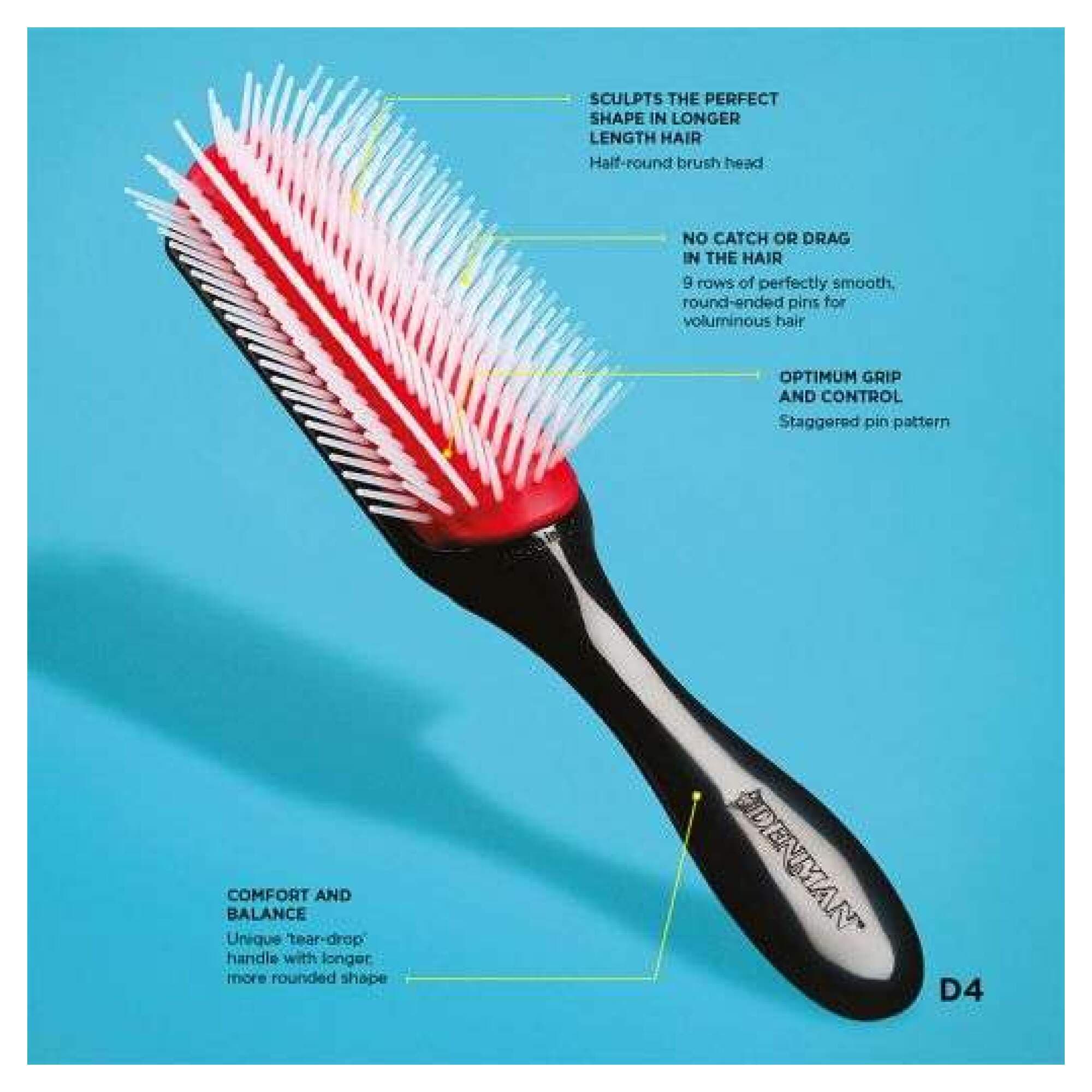 DENMAN - STYLE - D4 Large Styling Brush (9 Row) Iconic - Image 2