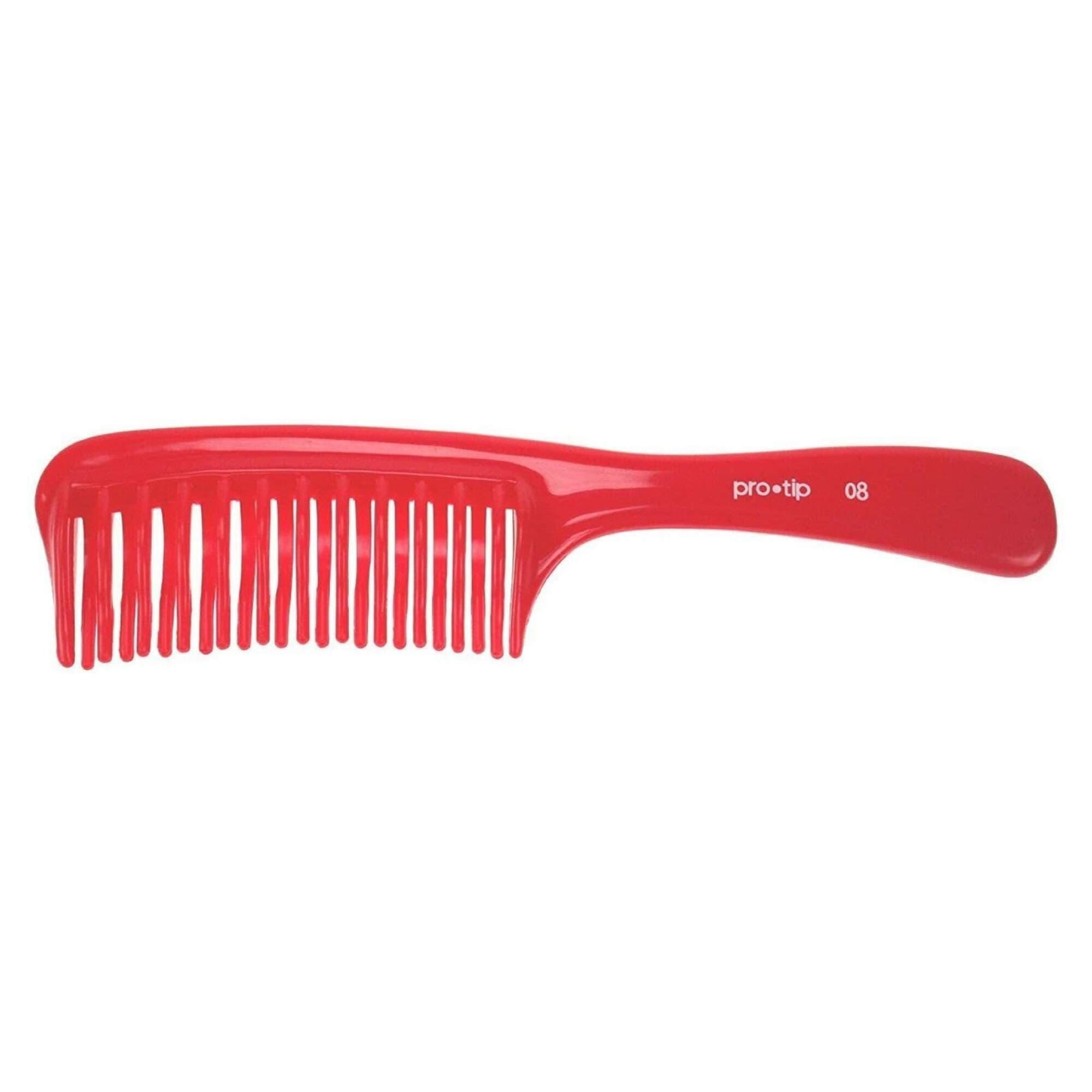 DENMAN - PROTIP - COMBS - Handle Detangler 08 - 205mm - Red - Image 2