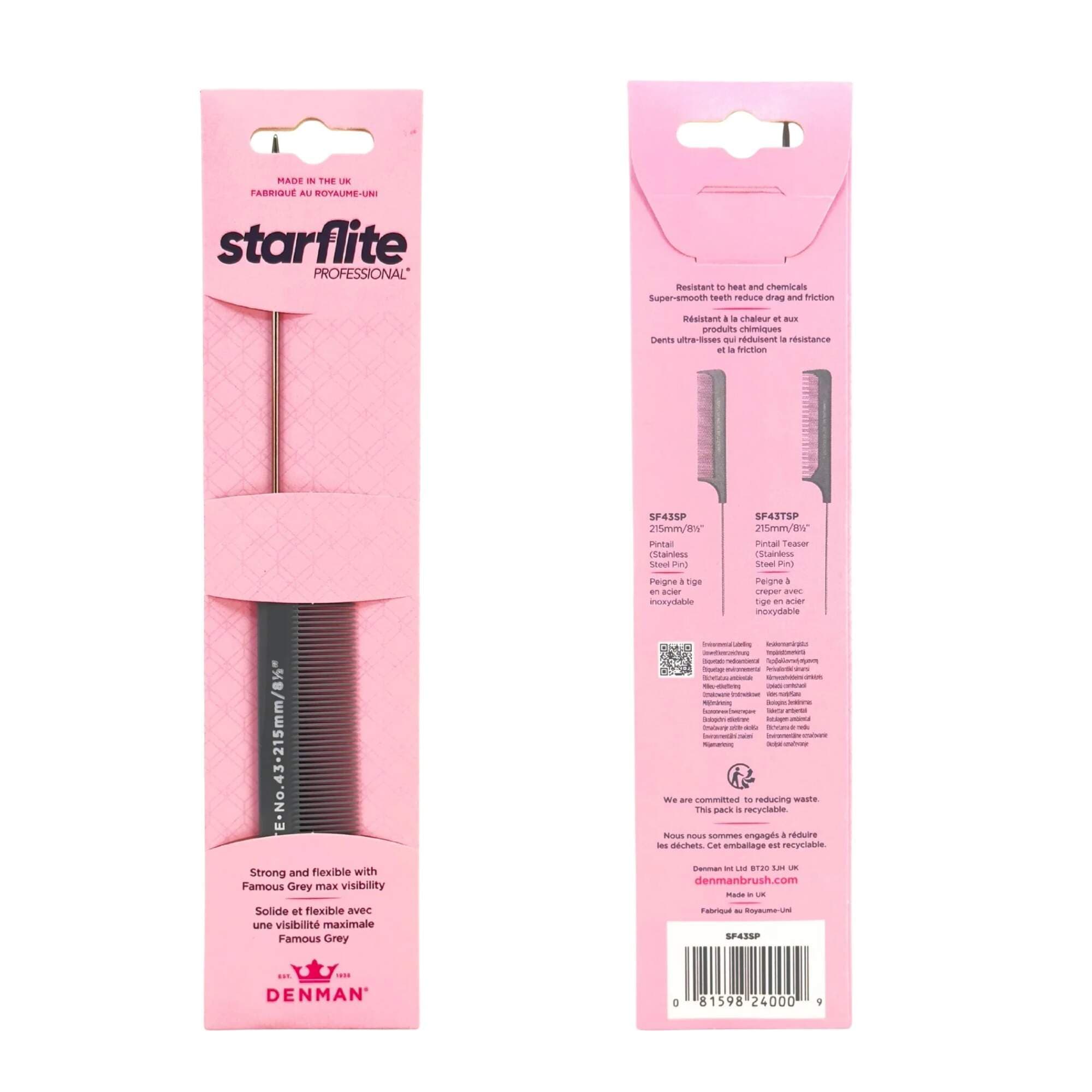 DENMAN - STARFLITE COMBS - Pin Tail - 215mm - SF43 - Image 2
