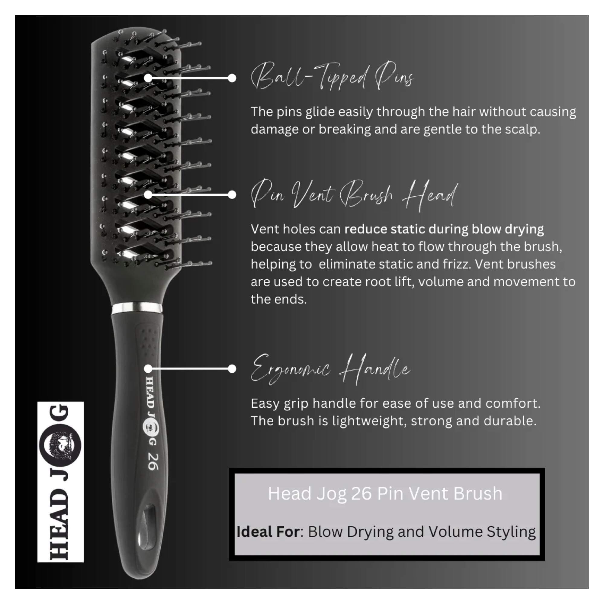 Head Jog 26 Pin Vent Brush - Image 2