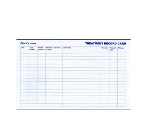 STEREX - FORMS - Electrolysis Treatment Plan