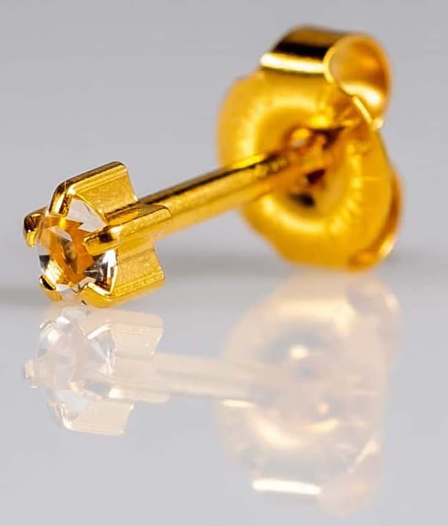 GOLD PLATE STUD - Clawset Birthstone - April