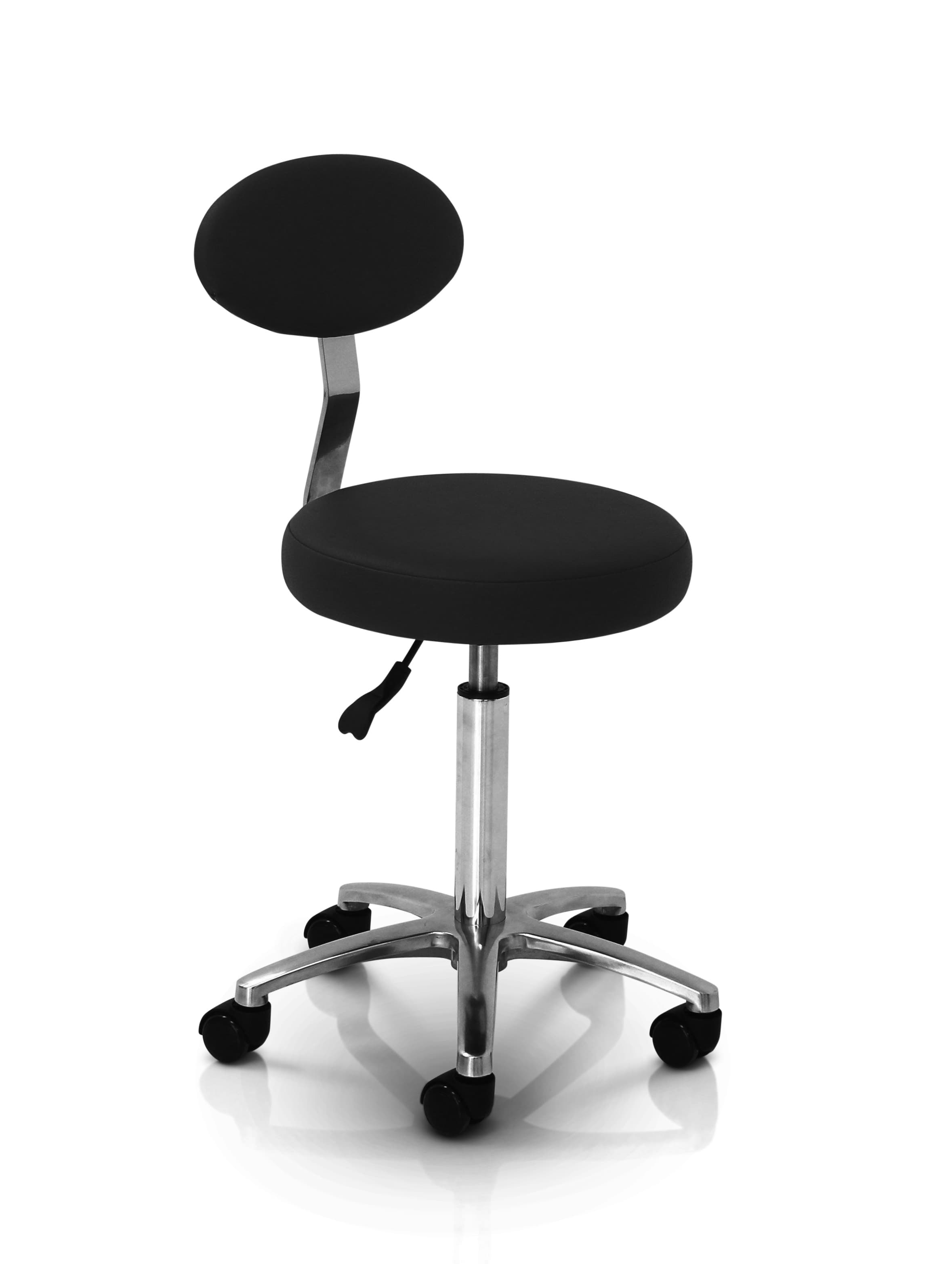 Cutting/Therapist Stool With Backrest Black