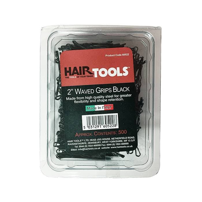 Hair Tools Waved Kirby Grips 2" Black 500pk