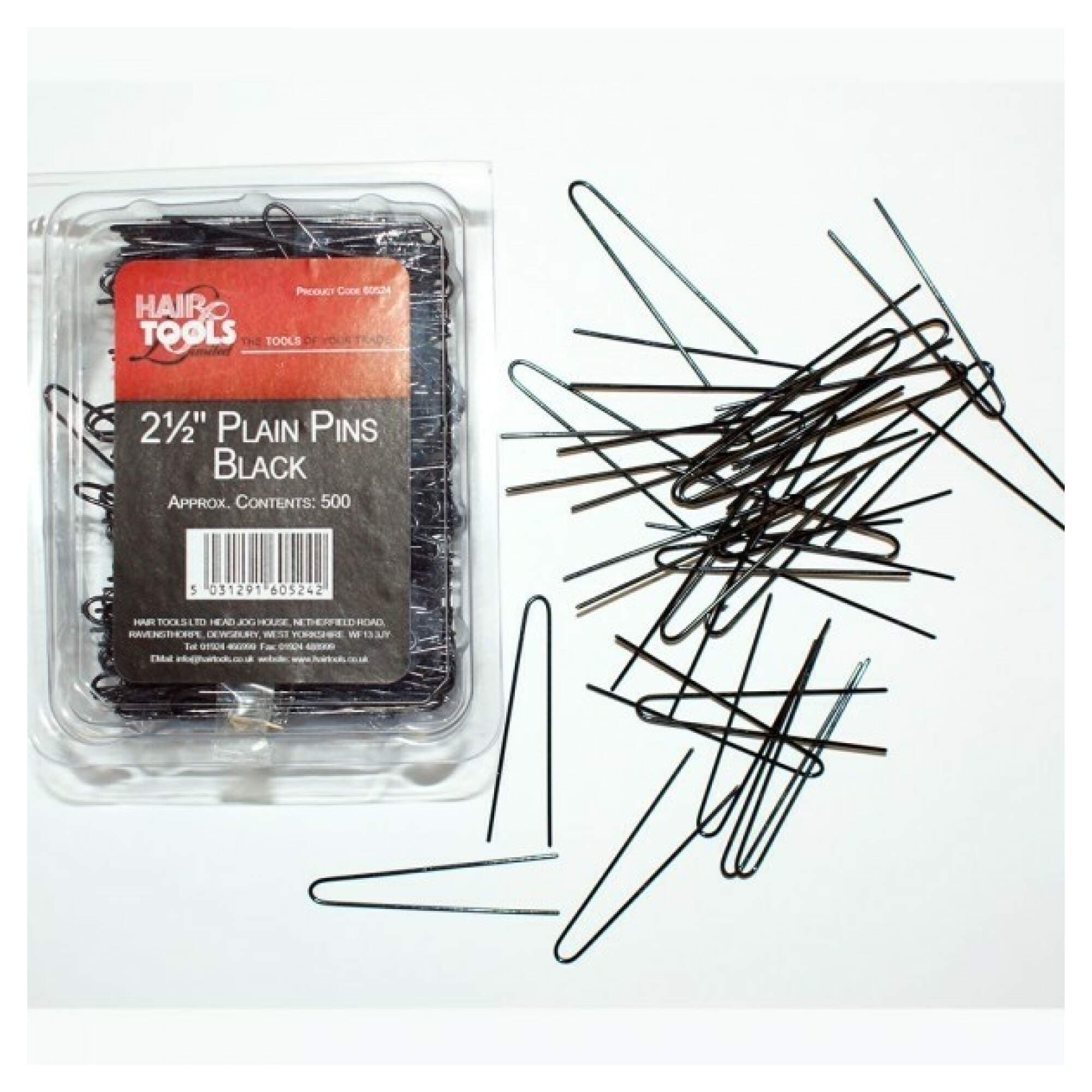 HAIR TOOLS - Pins & Grips - Plain Pins - 2.5" Black 500pk