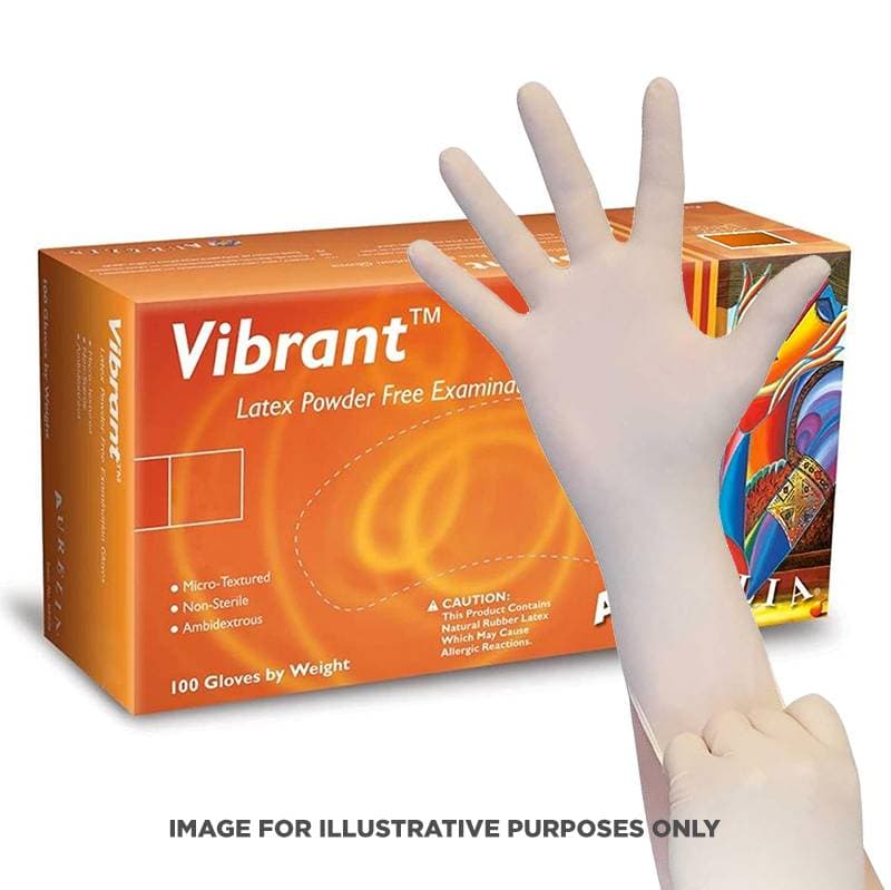 Aurelia Vibrant Latex Powder Free Gloves - Extra Small