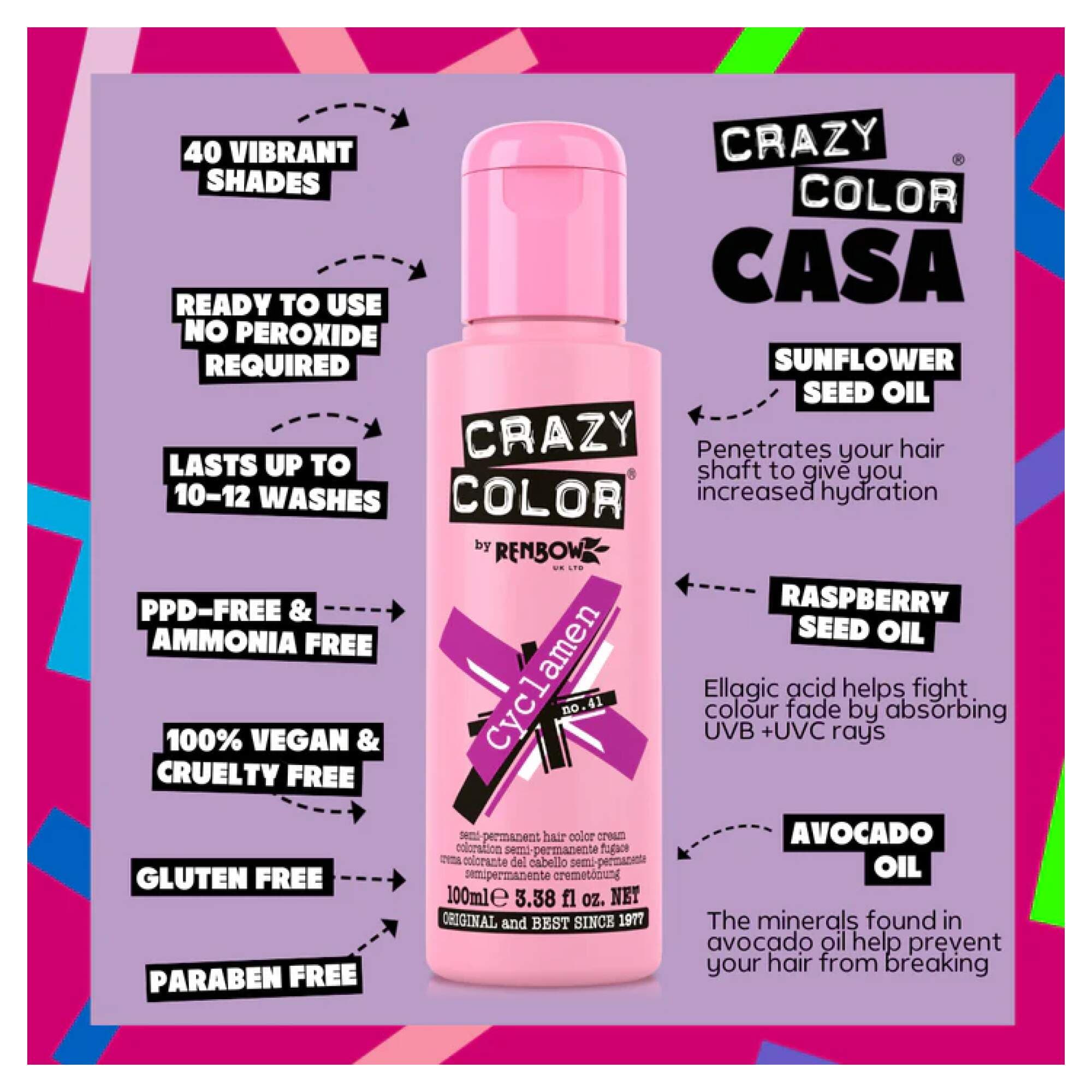 Crazy Color - Vibrant Shades - Cyclamen (41) - Image 2