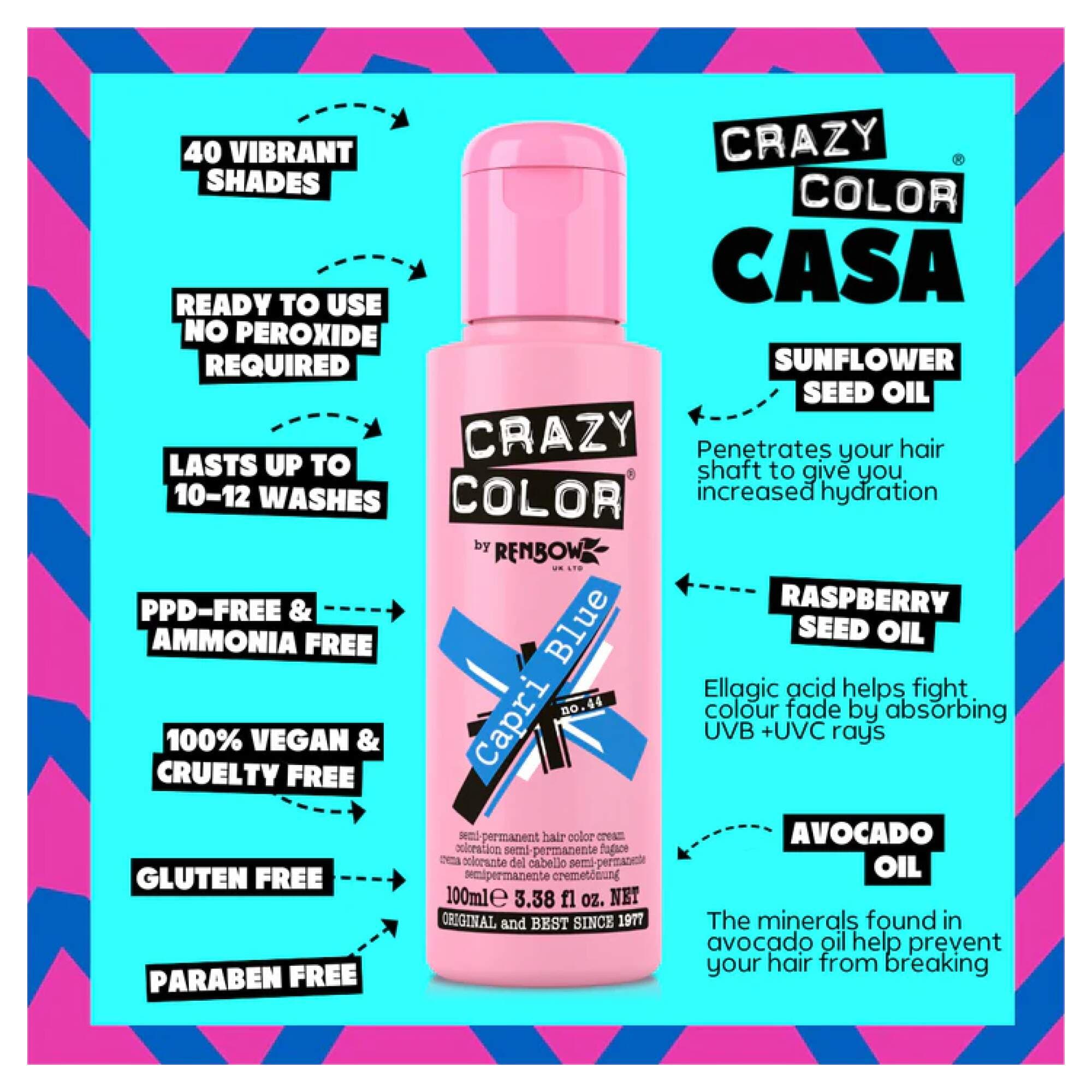 Crazy Color - Vibrant Shades - Capri Blue (44) - Image 2