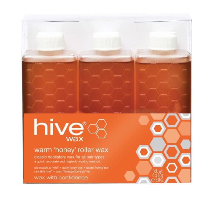 HIVE - ROLLER WAX CARTRIDGES - Warm 'Honey' Wax - 80g - 6 Pack