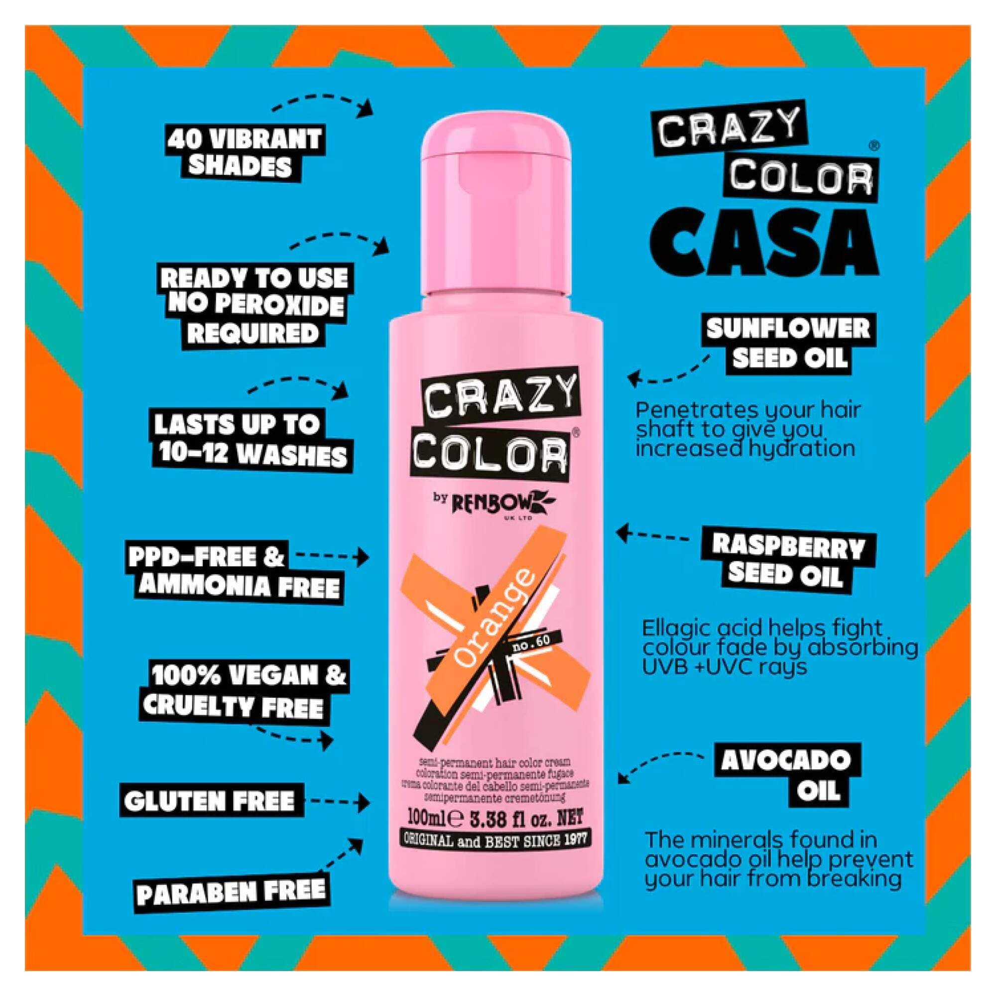 Crazy Color - Vibrant Shades - Orange (60) - Image 2