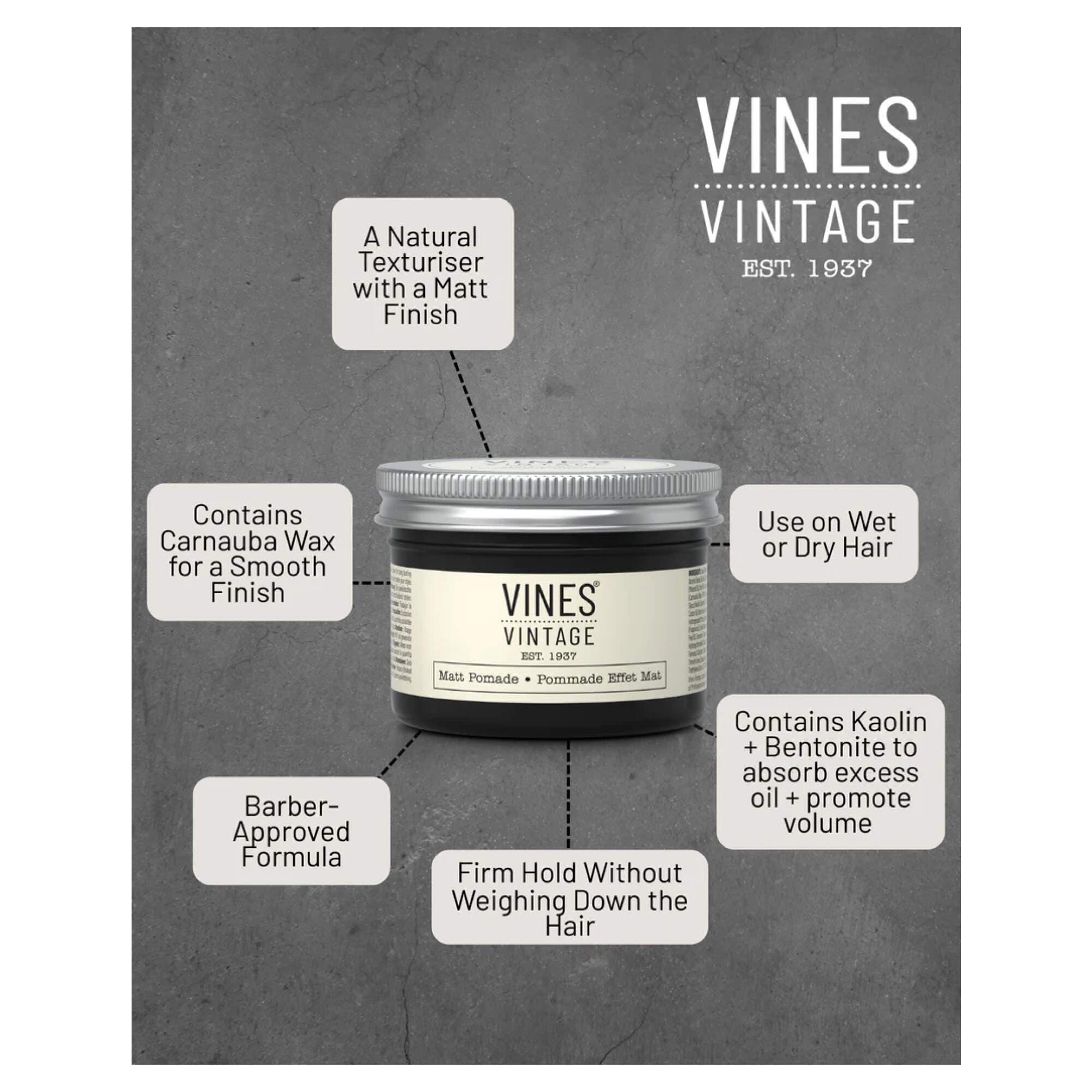 VINES VINTAGE - BARBER RANGE - Matt Pomade 125ml - Image 2
