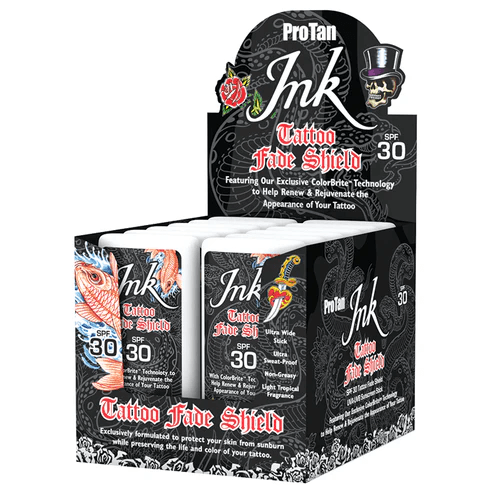 Pro Tan - Men+ - Tattoo Fade Stick Display