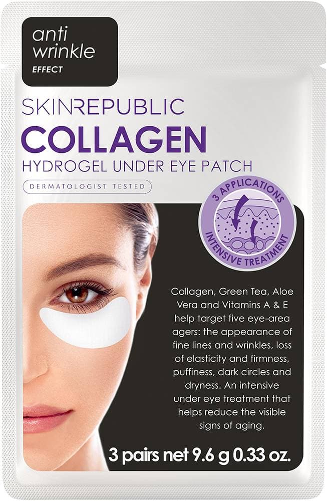SKIN REPUBLIC - EYE MASK - Collagen Hydrogel Under Eye Mask - Anti Wrinkle - 3 Pairs