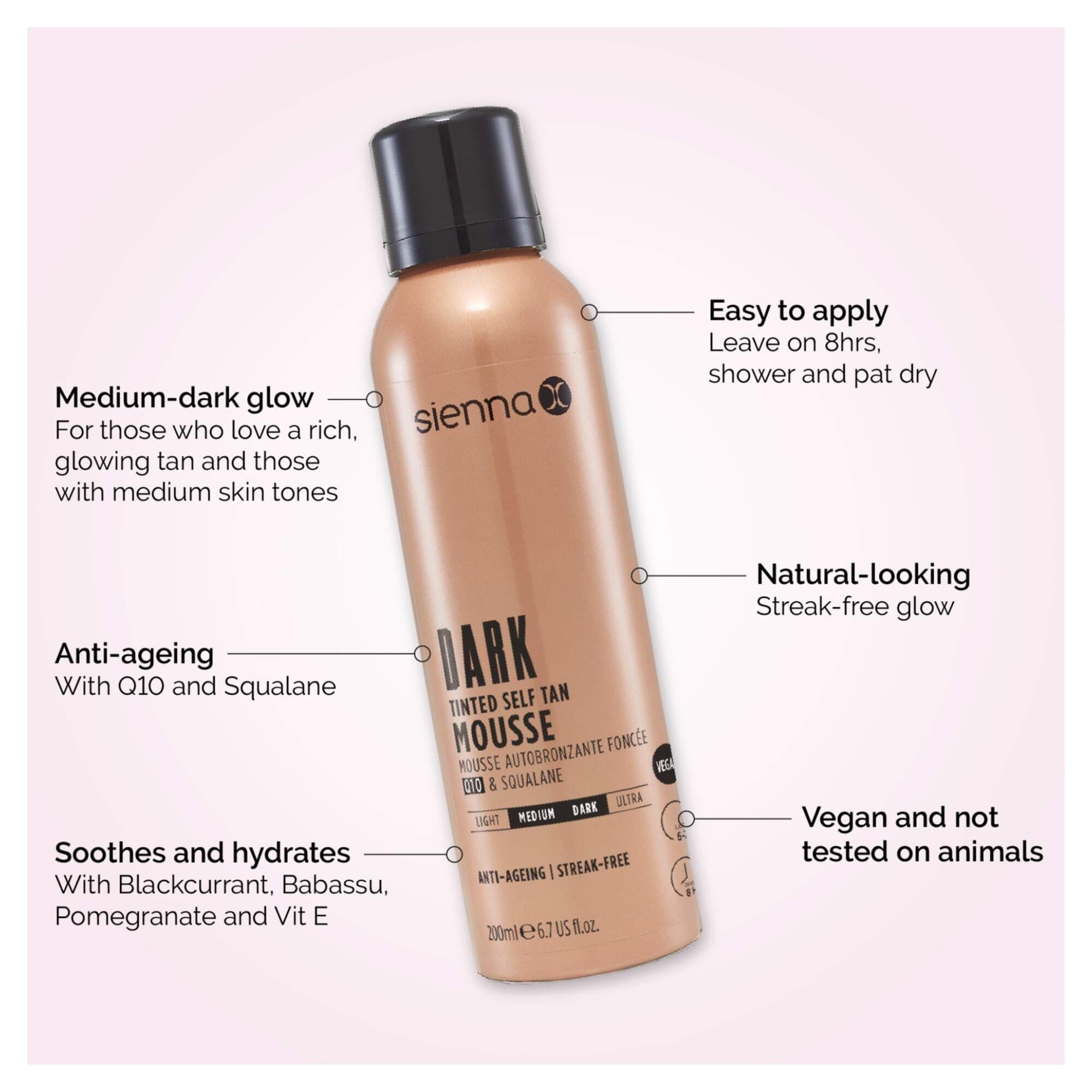 SIENNA X TAN - RETAIL - Self Tan Q10 Tinted Mousse - 200ml - Image 2