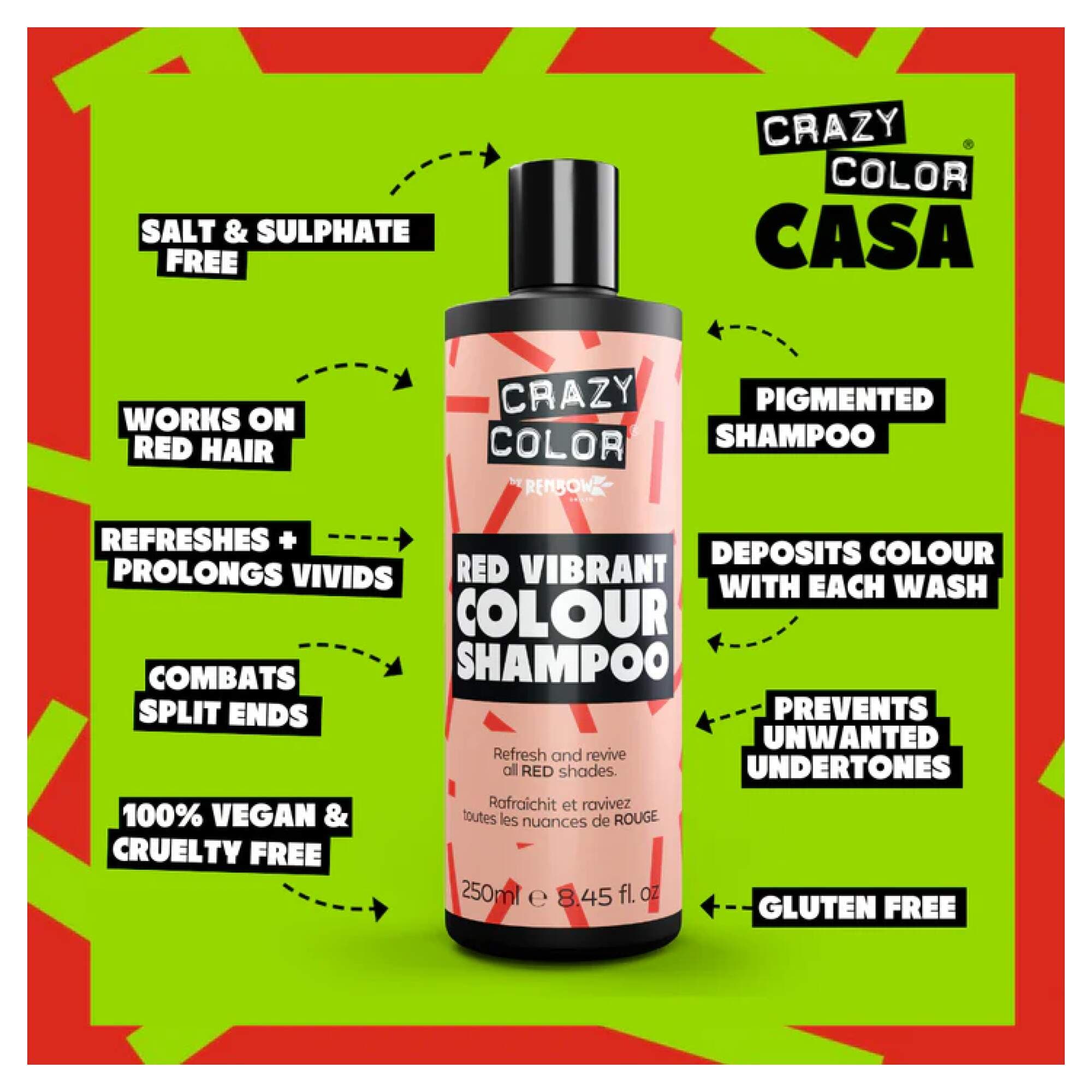 Crazy Color - Haircare - Vibrant Color Shampoo - Red - Image 3