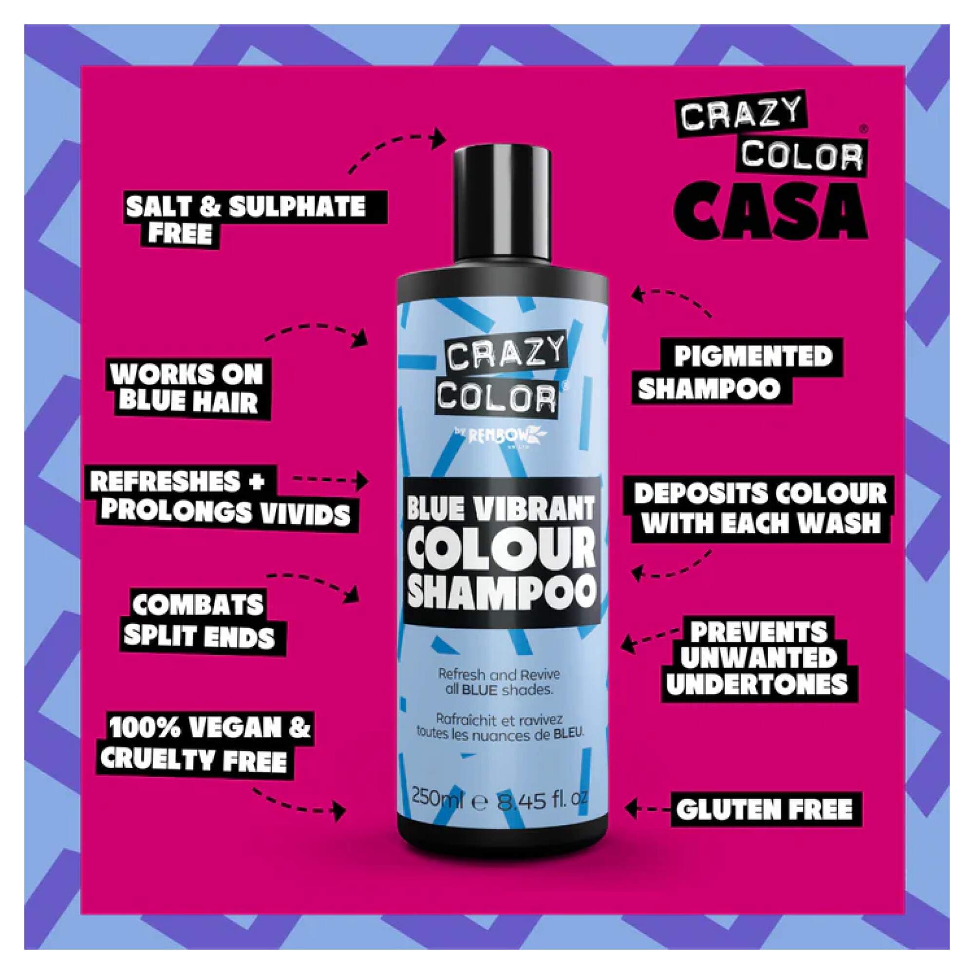 Crazy Color - Haircare - Vibrant Color Shampoo - Blue - Image 3