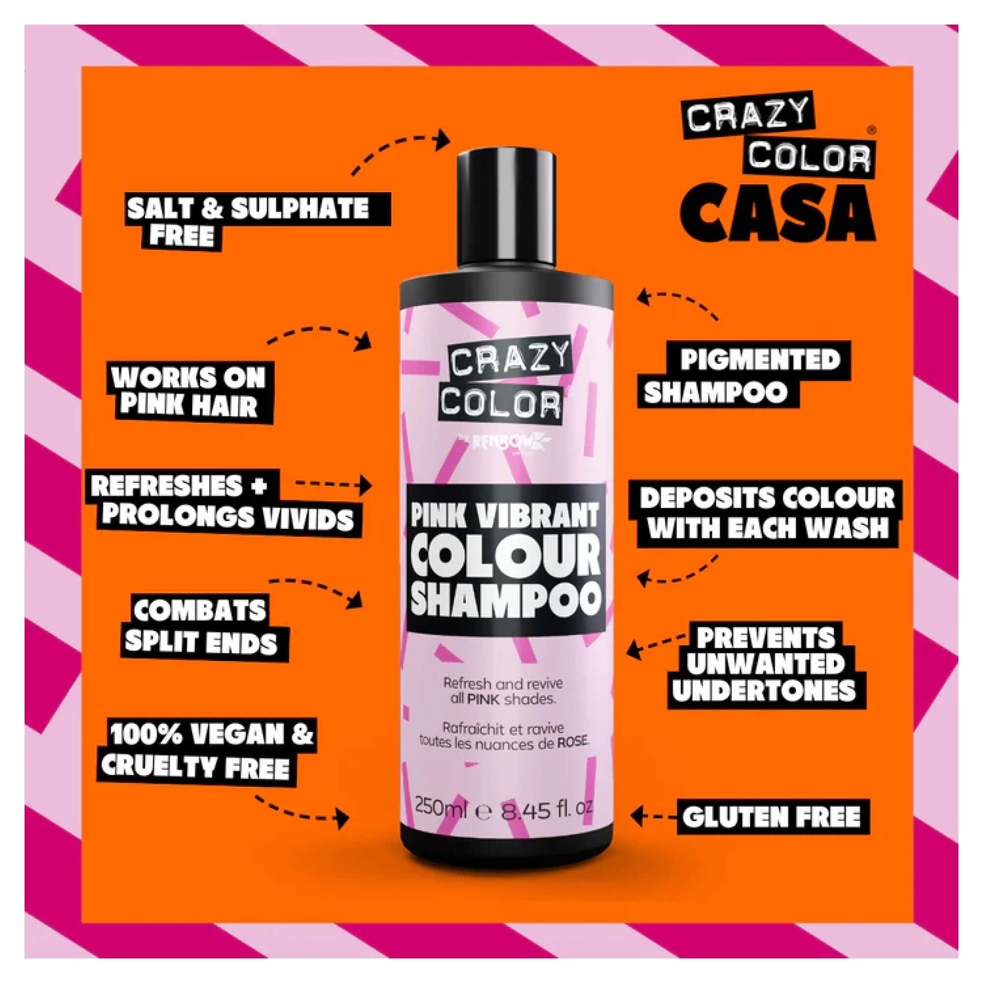 Crazy Color - Haircare - Vibrant Color Shampoo - Pink - Image 3