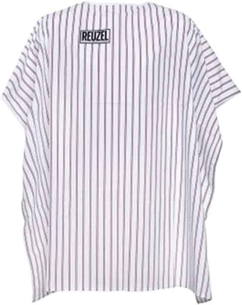 Reuzel White & Burgundy Striped Cape