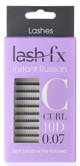 Lash FX - Tray Lashes Instant Russian - C Curl 10D Extra Fine (0.07) 13mm