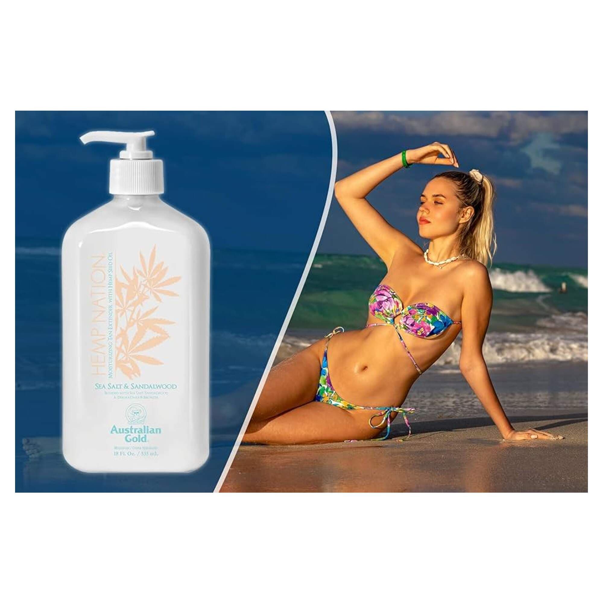 AUSTRALIAN GOLD - HEMP NATION - Sea Salt & Sandalwood - Tan Extender - 535ml - Image 2