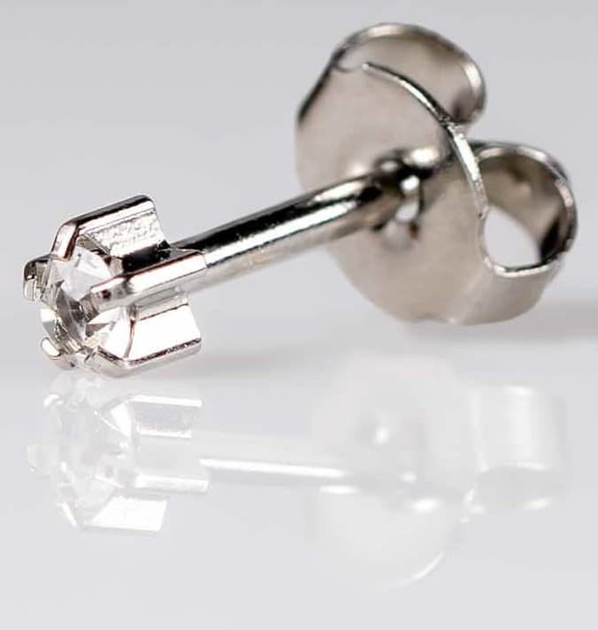 STAINLESS POLISHED STUD - Clawset Birthstone - April