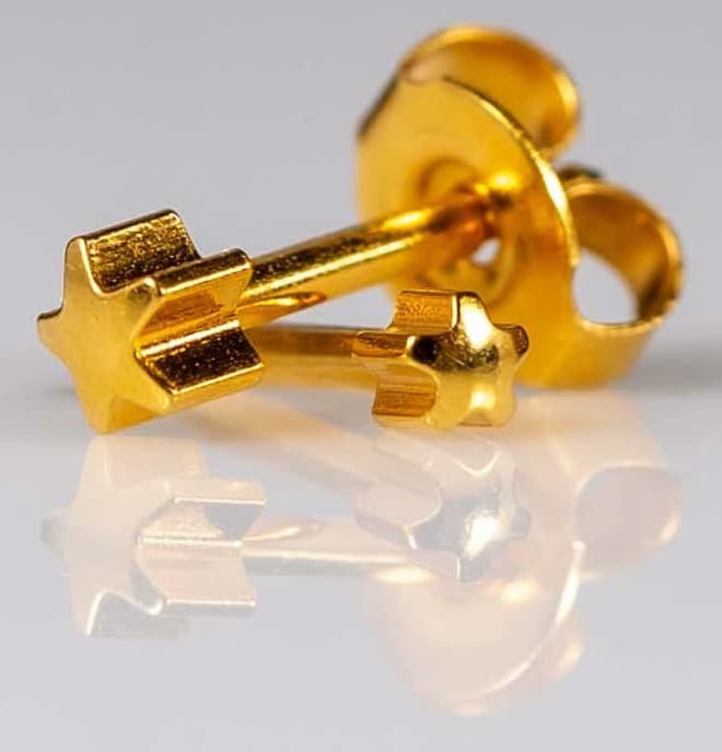 GOLD PLATE STUD - Star Shape - Mini