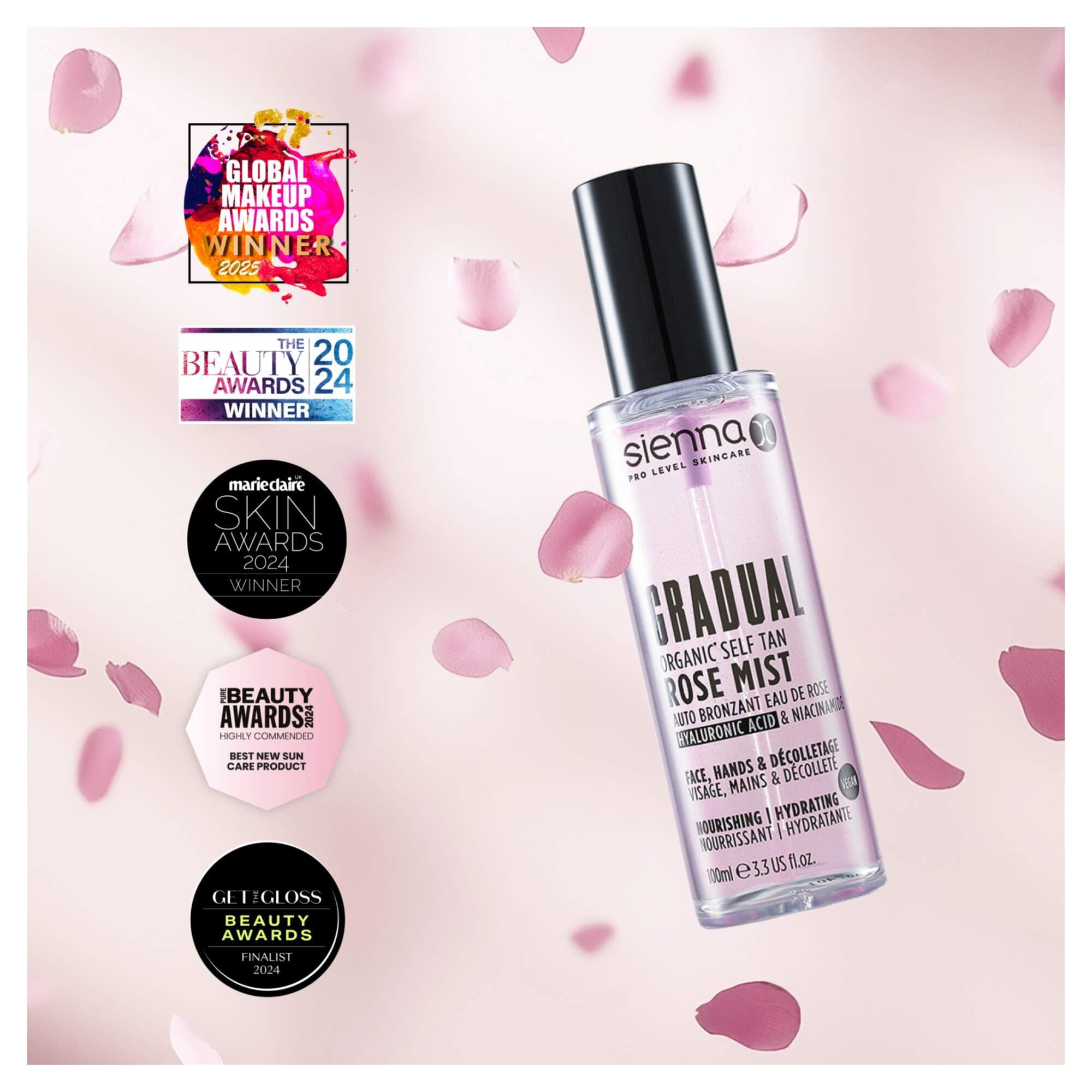 SIENNA X TAN - RETAIL - Gradual Organic Self Tan Rose Mist (Water) - 100ml - Image 4