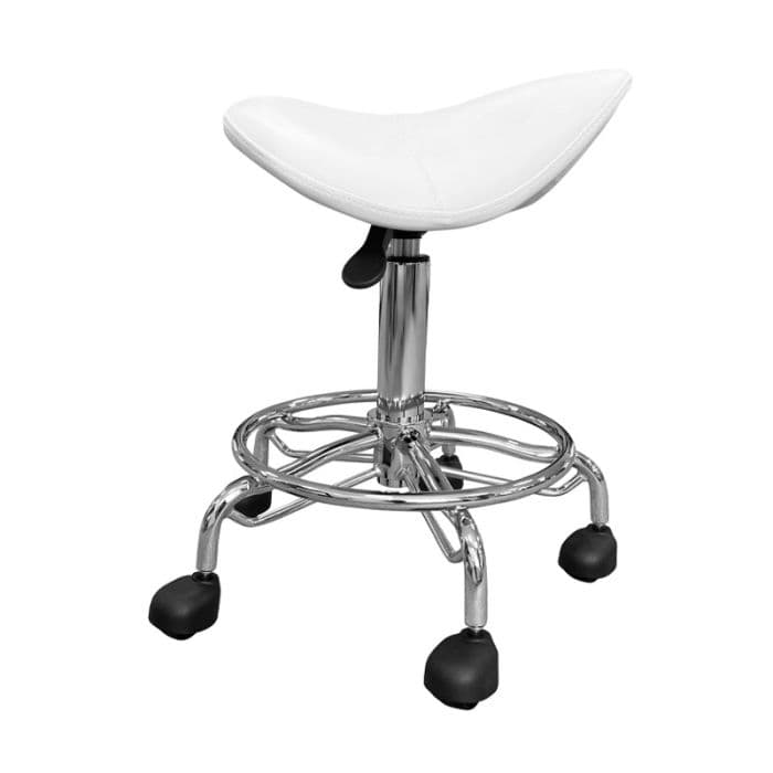 SKINMATE - EQUIPMENT - Saddle Stool With Footrest - White