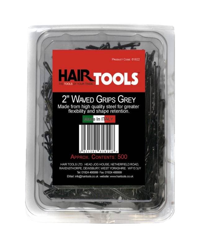 Hair Tools Waved Kirby Grips 2" Grey 500pk