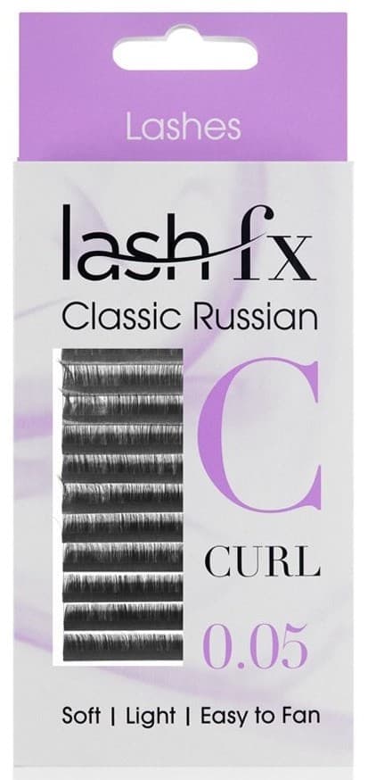 Lash FX - Tray Lashes Russian - C Curl Super Fine (0.05) 12mm