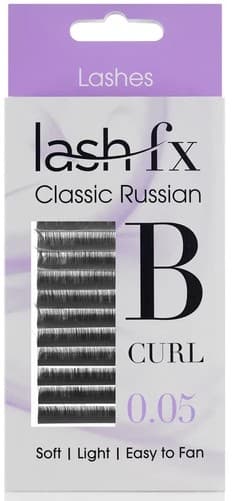 Lash FX - Tray Lashes Russian - B Curl Super Fine (0.05) 9mm