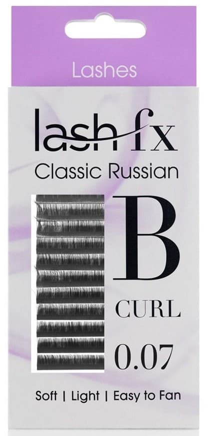Lash FX - Tray Lashes Russian - B Curl Extra Fine (0.07) 13mm
