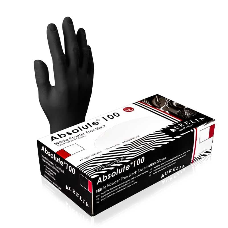 Nitrile Gloves - Absolute - Powder Free - Black - Large