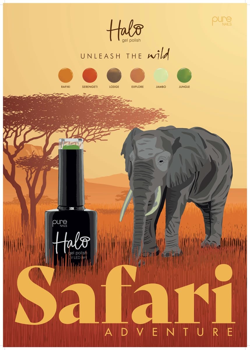 HALO GEL POLISH -- Poster - Safari Adventure