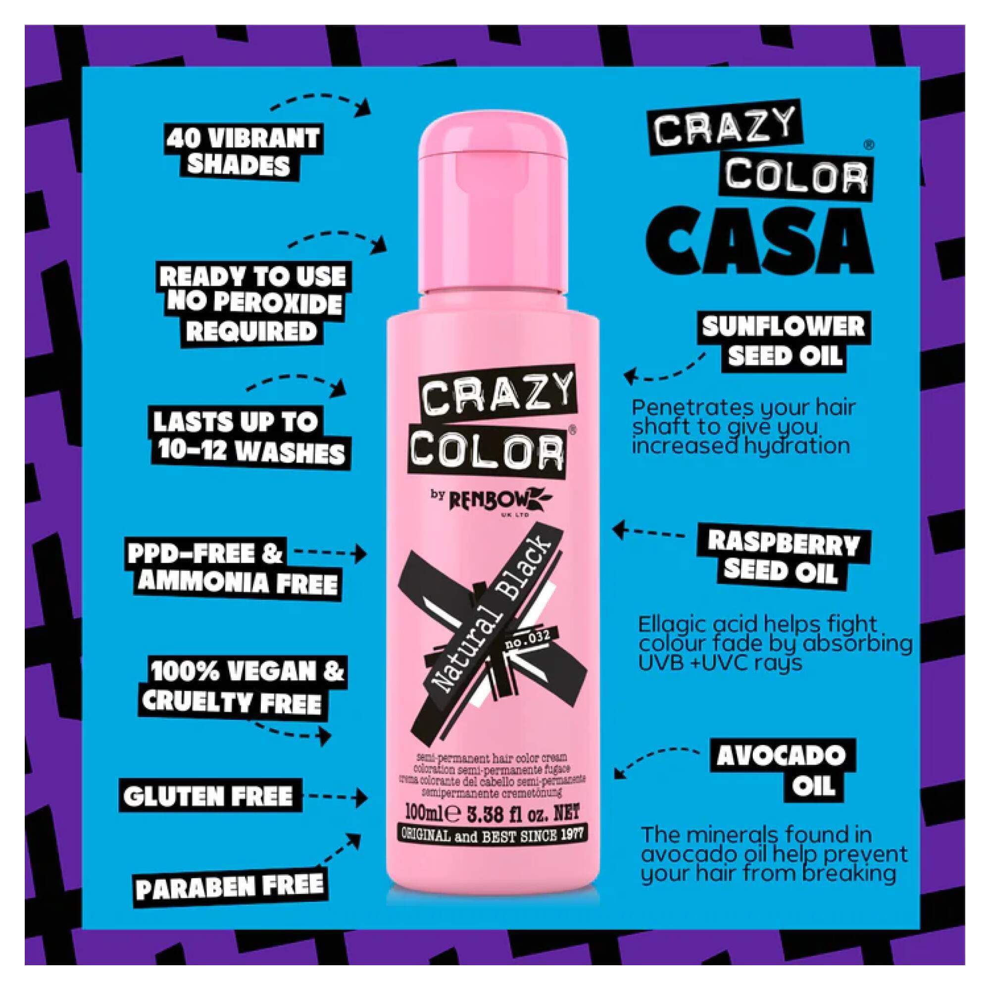 Crazy Color - Vibrant Shades - Natural Black (32) - Image 2