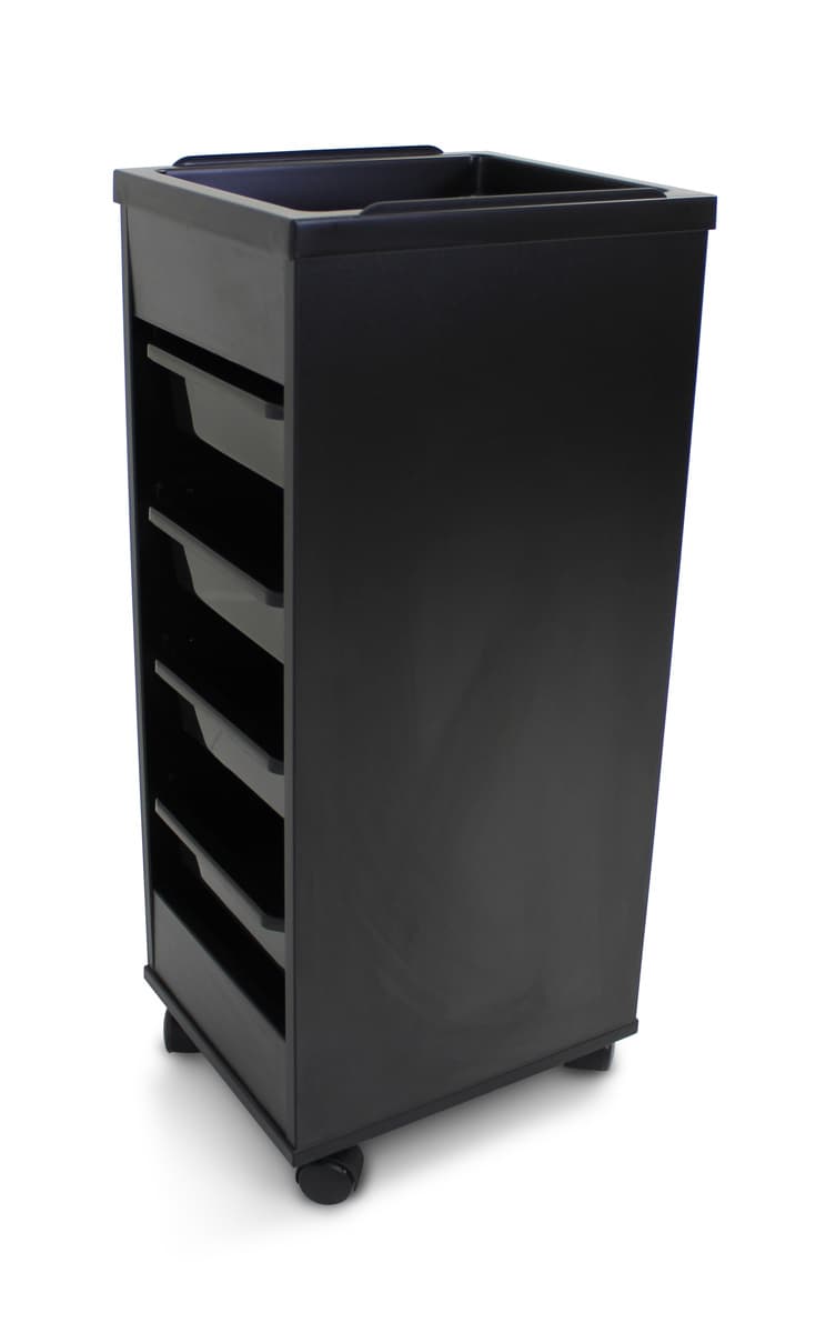 Stadium Trolley Black With Flat Top & Trays