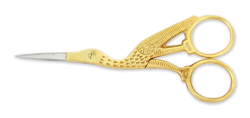 ITALY - SCISSORS FOR FIBRE GLASS & SILK WRAP - Stork Scissors 4.5"