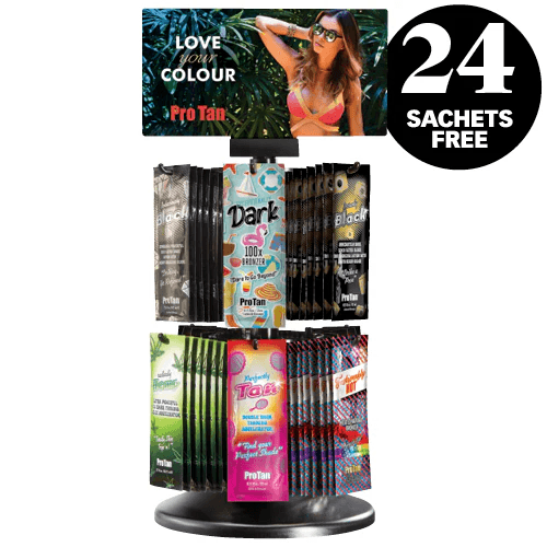 Pro Tan - Saturnia - DEAL - Rotating Sachet Display '25