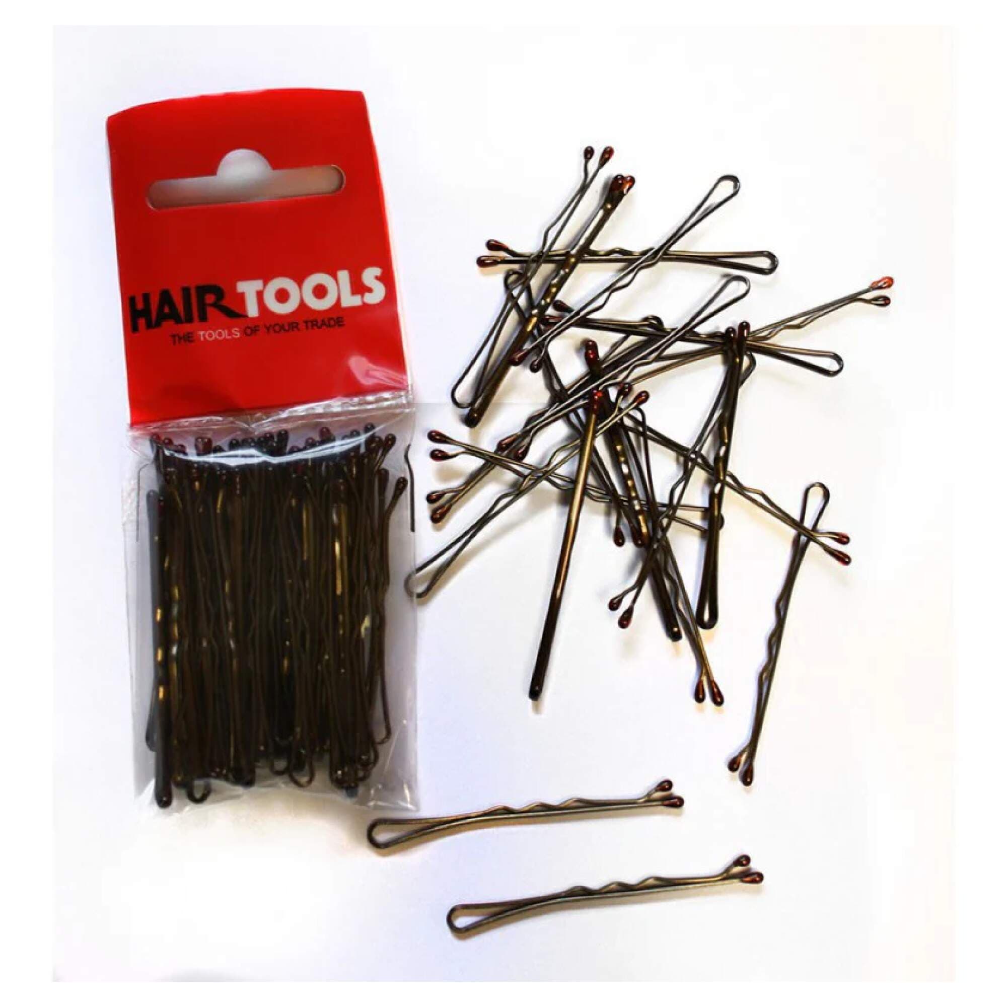 HAIR TOOLS - Pins & Grips - Waved Grips (Kirby) - 1.5" Brown 50pk