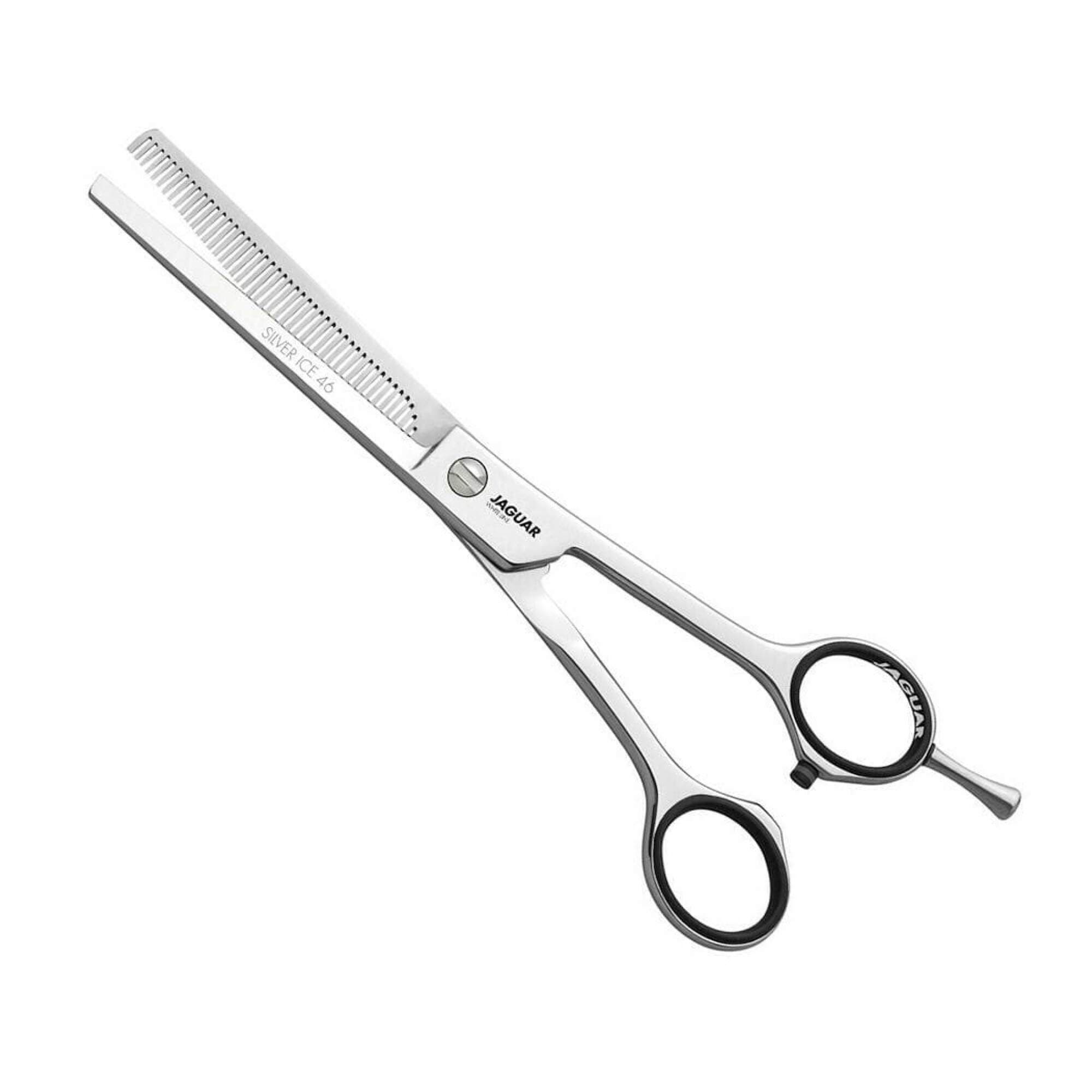 JAGUAR SCISSORS - WHITE LINE - Silver Ice 6.5" Thinner 46 teeth