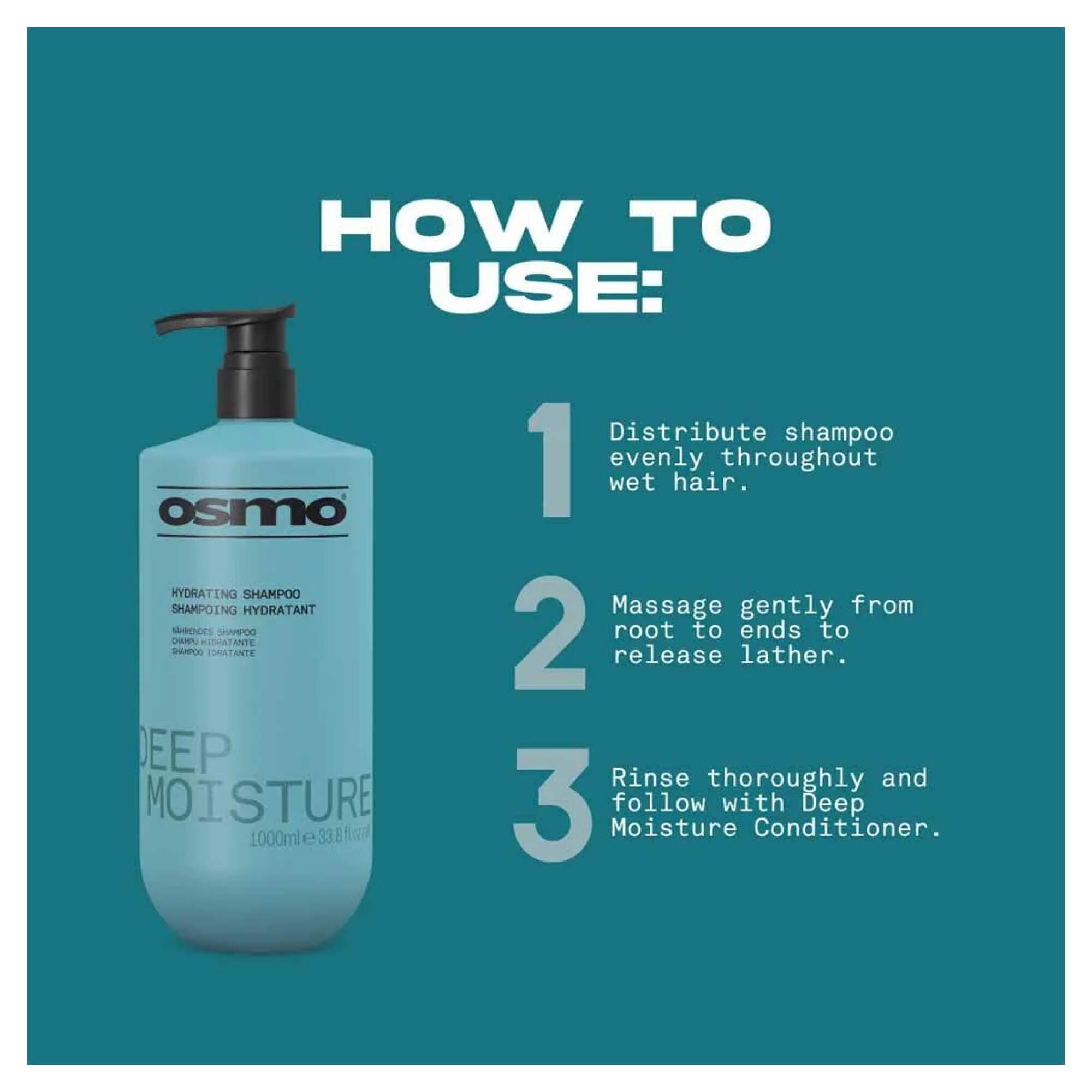 NEW OSMO - Deep Moisture - Shampoo - 1000ml - Image 3