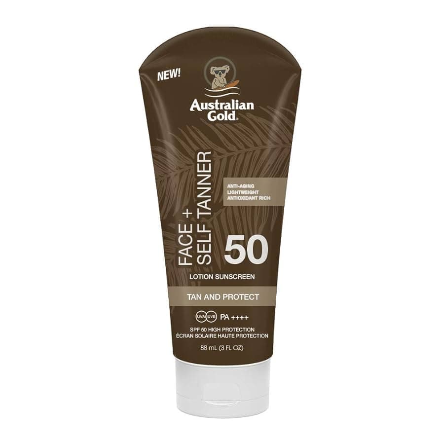 AUSTRALIAN GOLD - SUN CREAM - SPF 50 Face W/Self Tanner - 88ml