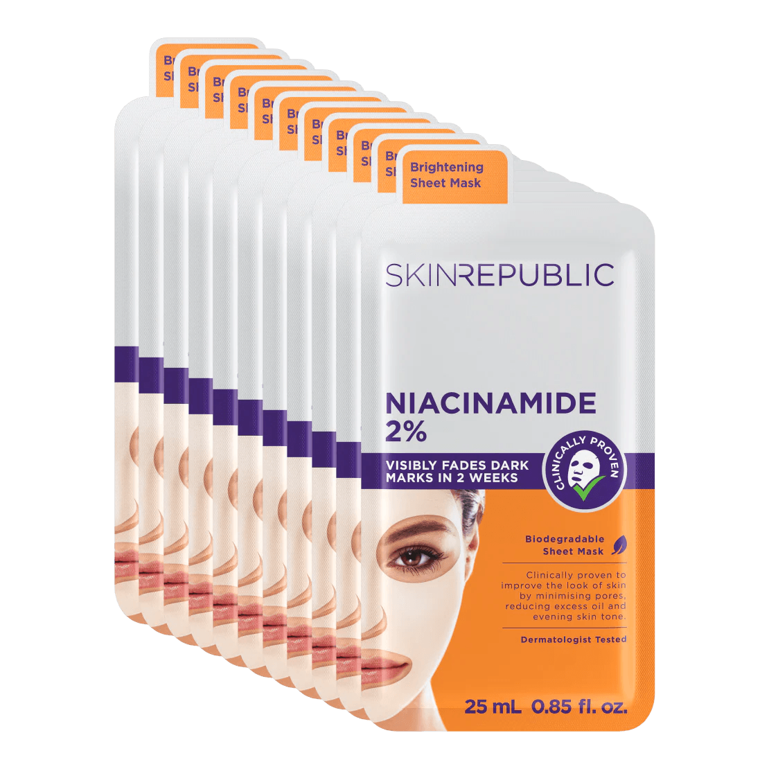 SKIN REPUBLIC - FACE SHEET MASK - Niacinamide 2% - Brightening