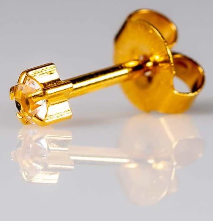 GOLD PLATE STUD - Cubic Zirconia