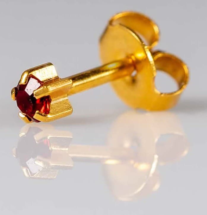 GOLD PLATE STUD - Clawset Birthstone - January