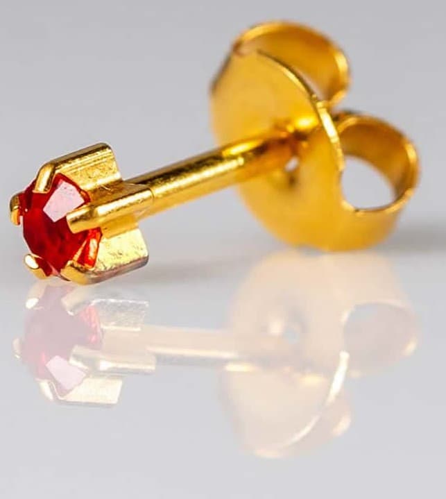 GOLD PLATE STUD - Clawset Birthstone - July