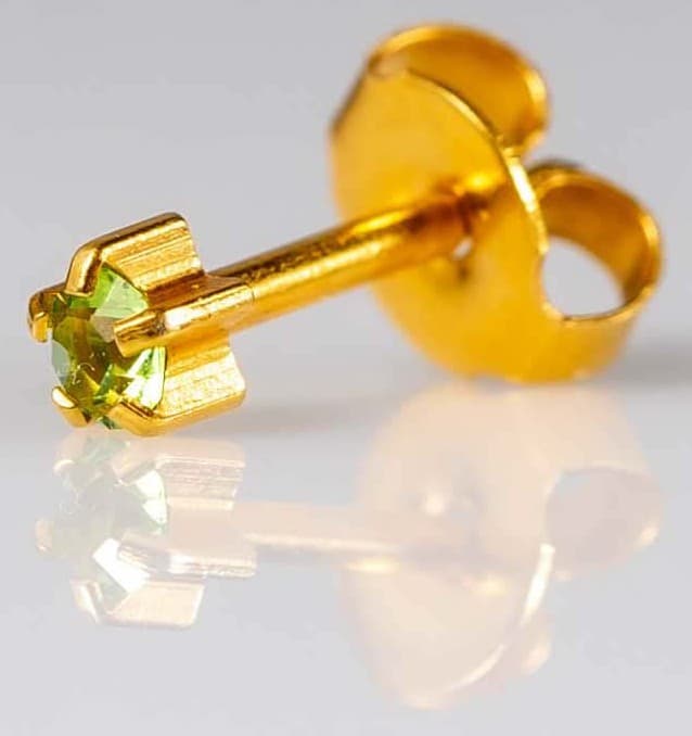 GOLD PLATE STUD - Clawset Birthstone - August