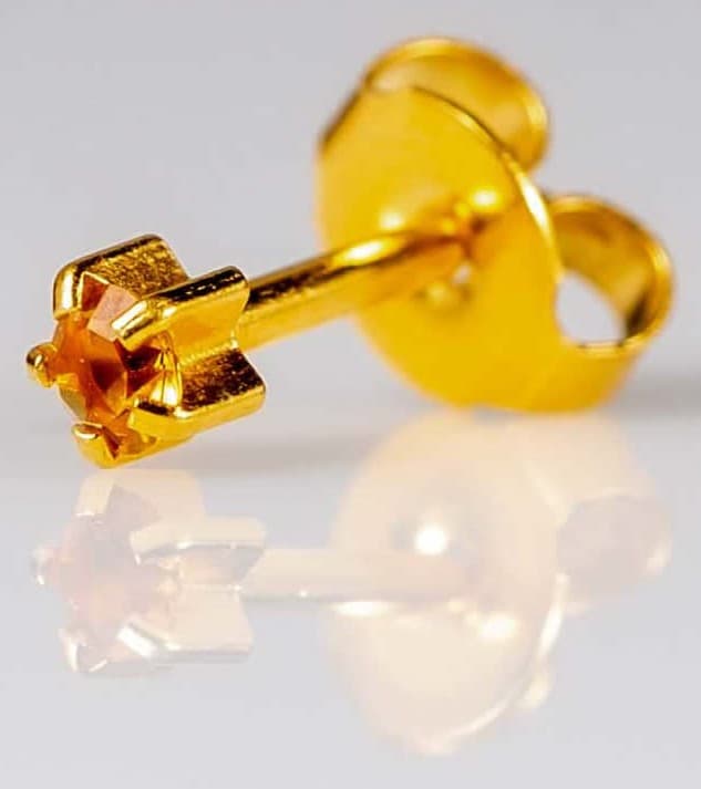 GOLD PLATE STUD - Clawset Birthstone - November