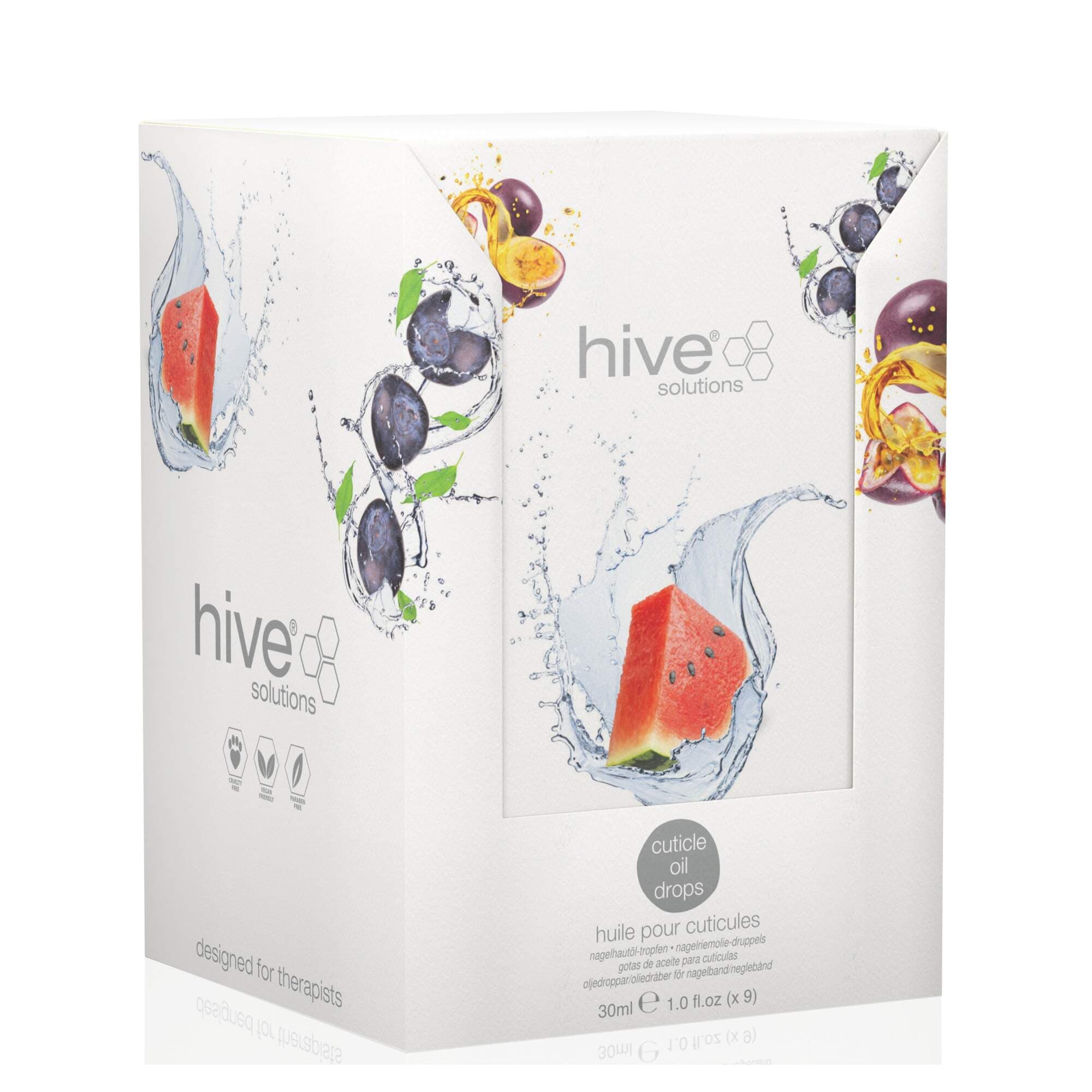 HIVE - MANICURE & PEDICURE - Cuticle Drops - Passionfruit 9x 30ml Display